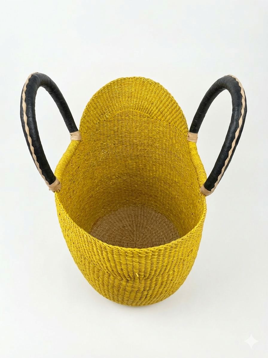 Golden Sun Bolga Basket β Handwoven Market Basket from Ghana π¬π