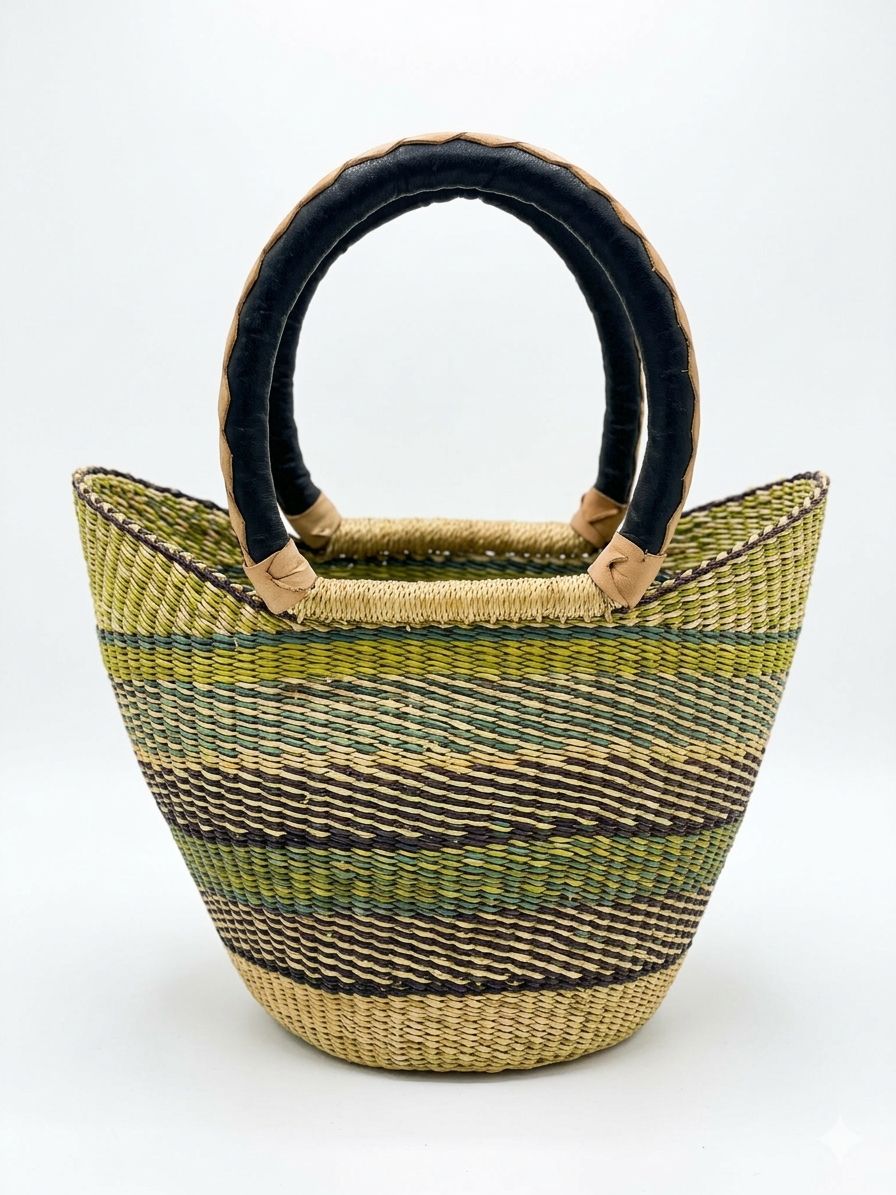 Savanna Olive Bolga Basket β Handwoven Basket from Ghana π¬π