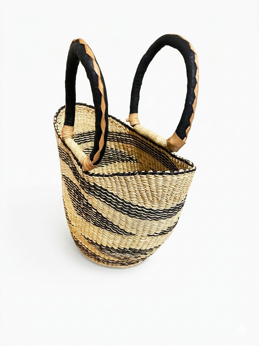 Savanna Shadow Bolga Basket β Handwoven Basket from Ghana π¬π