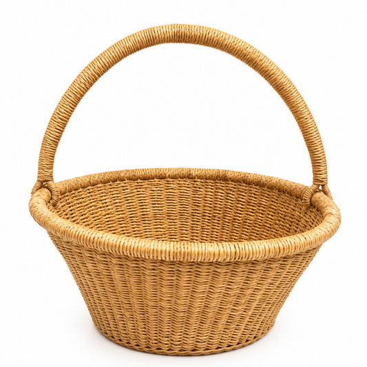 Handwoven Natural African Basket – Handmade Storage & Gift Basket
