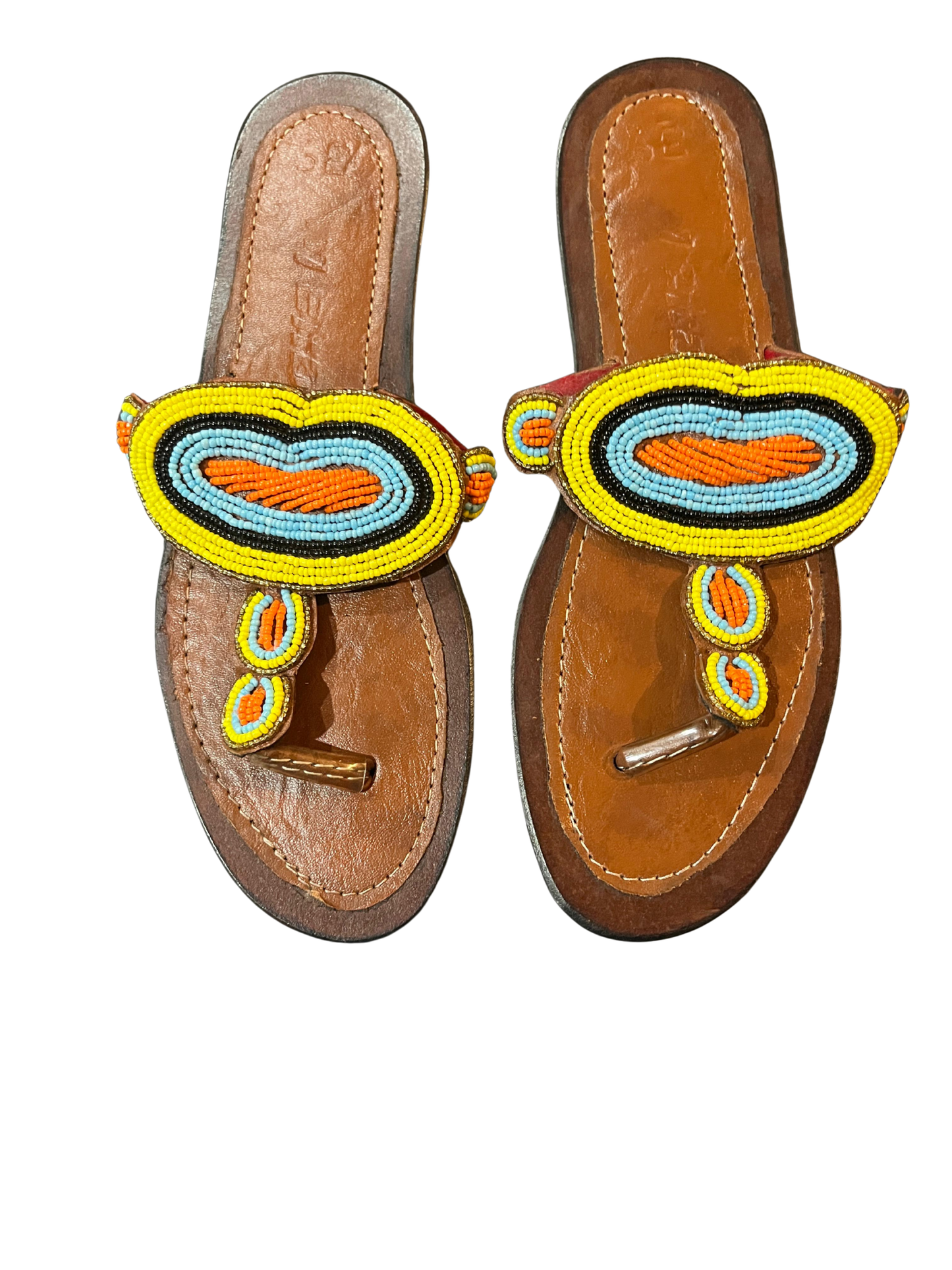African Hand-Beaded Leather Sandal