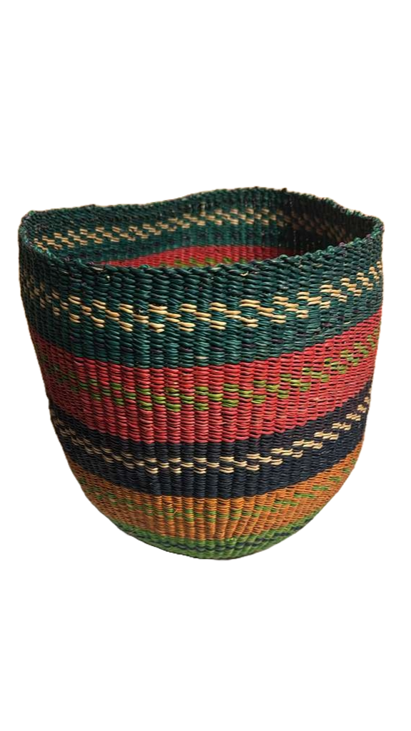Handwoven Bolga Market Flower Pot