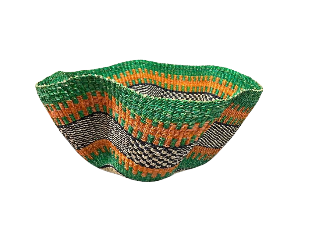 Savanna Green Handwoven Bolga Basket