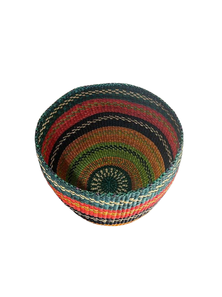 Handwoven Bolga Basket Planter – African Flower Pot Cover