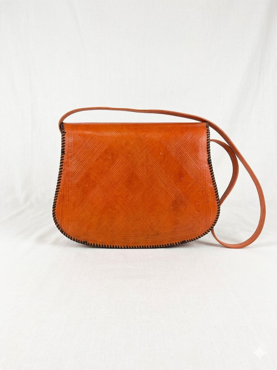Sunset Ember – Handcrafted Leather Crossbody Bag
