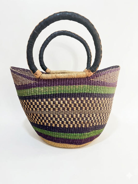 Royal Savannah Bolga Basket – Handwoven Market Basket from Ghana 🇬🇭