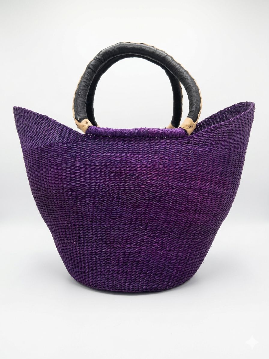 Royal Indigo Bolga Basket – Handwoven Basket from Ghana 🇬🇭
