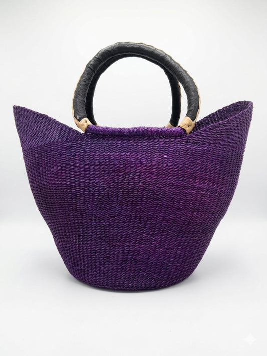 Royal Indigo Bolga Basket – Handwoven Basket from Ghana 🇬🇭