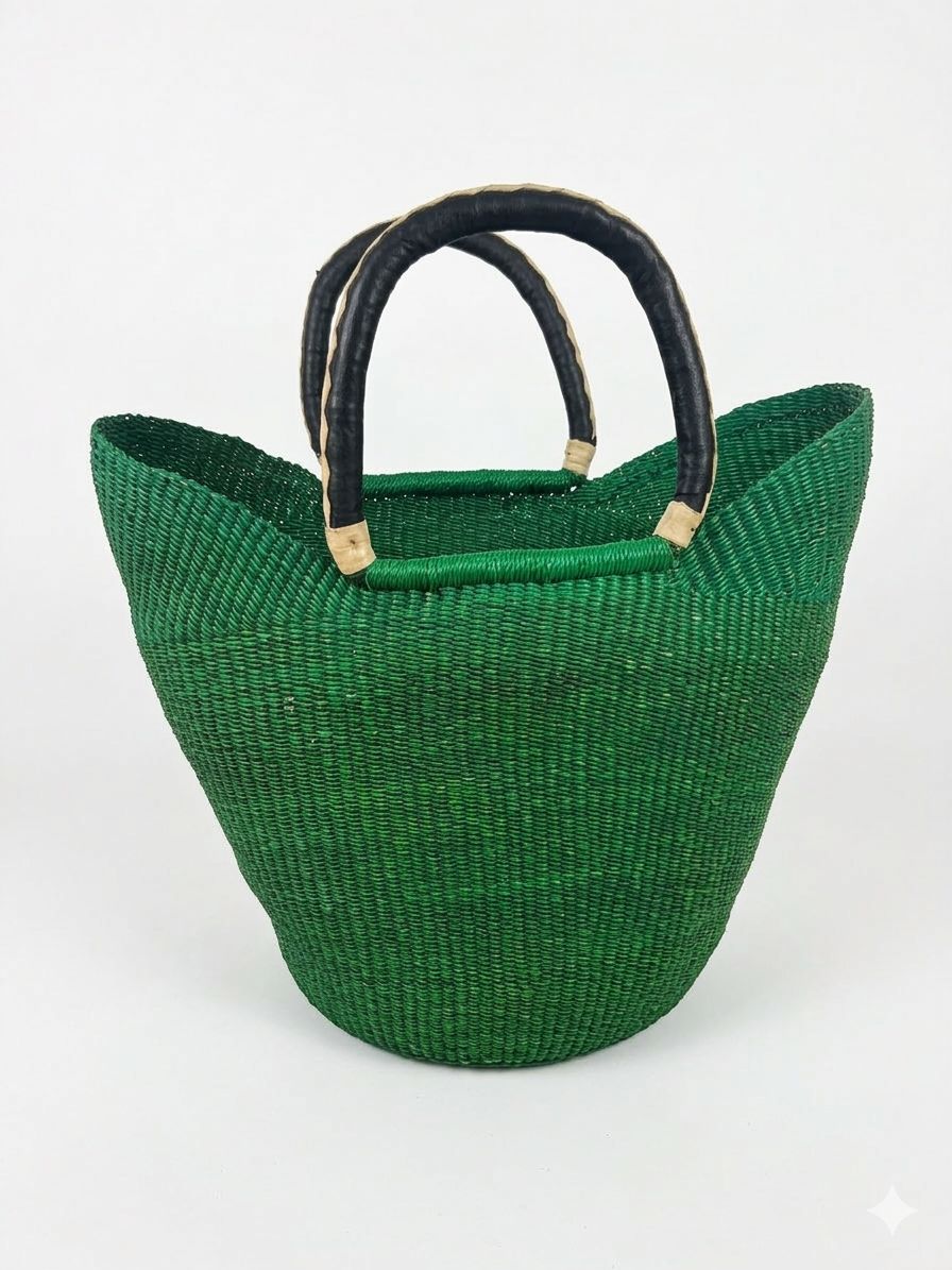 Emerald Market Bolga Basket – Handwoven Basket from Ghana 🇬🇭