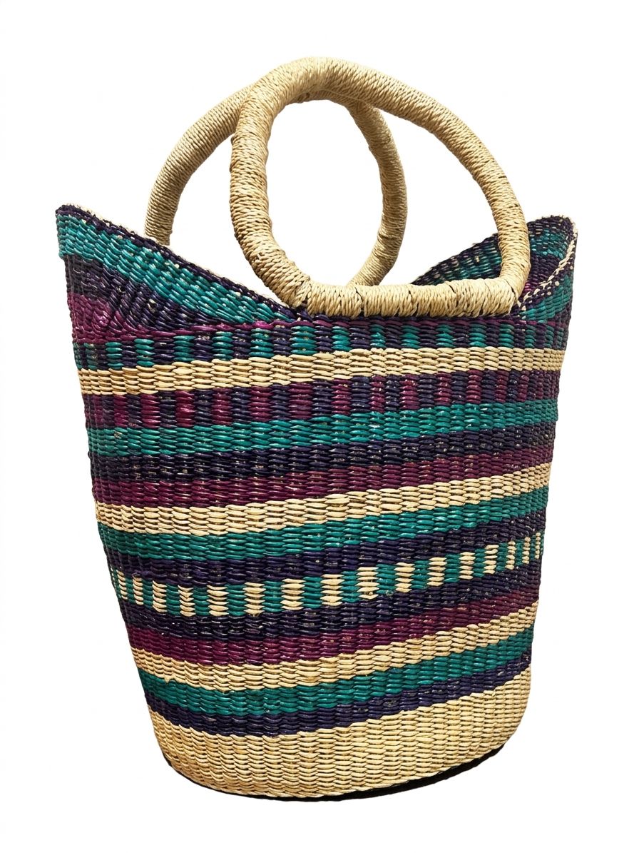 Savanna Jewel Bolga Basket – Handwoven Basket from Ghana 🇬🇭