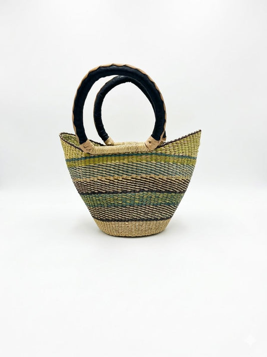 Savanna Olive Bolga Basket – Handwoven Basket from Ghana 🇬🇭